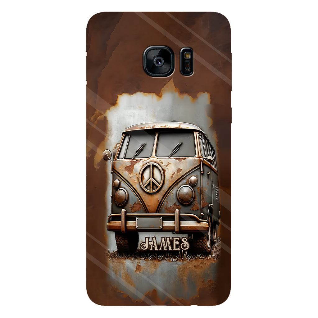 Camper Van Peace Symbol Vintage Soul - Personalized Hippie Full Print Phone Case