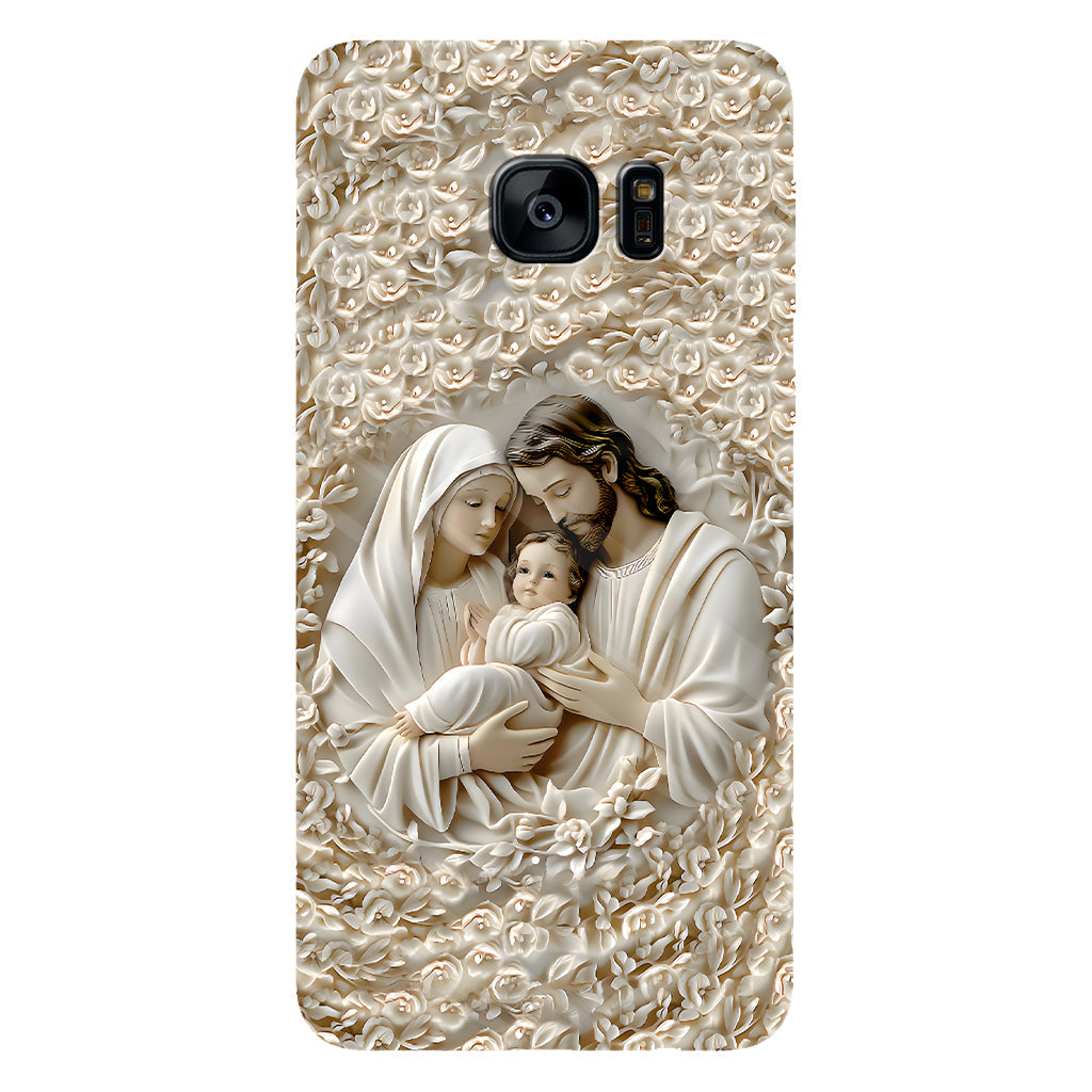 La Sainte Famille - Coque de téléphone personnalisée avec impression chrétienne intégrale