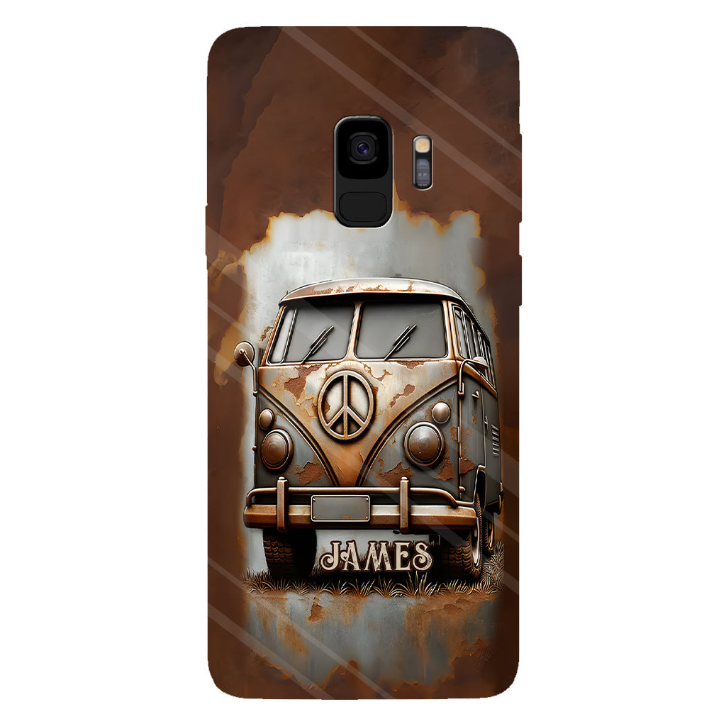 Camper Van Peace Symbol Vintage Soul - Personalized Hippie Full Print Phone Case
