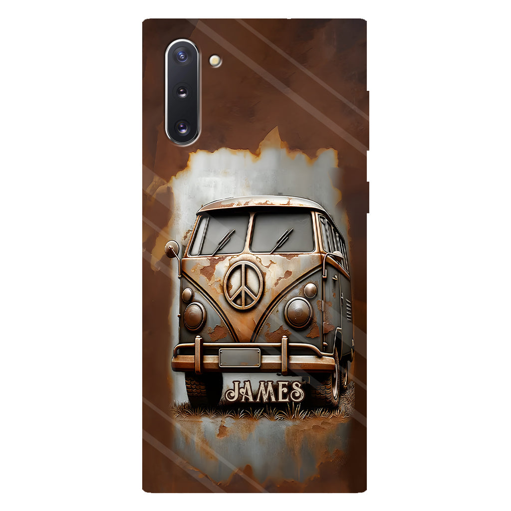 Camper Van Peace Symbol Vintage Soul - Personalized Hippie Full Print Phone Case