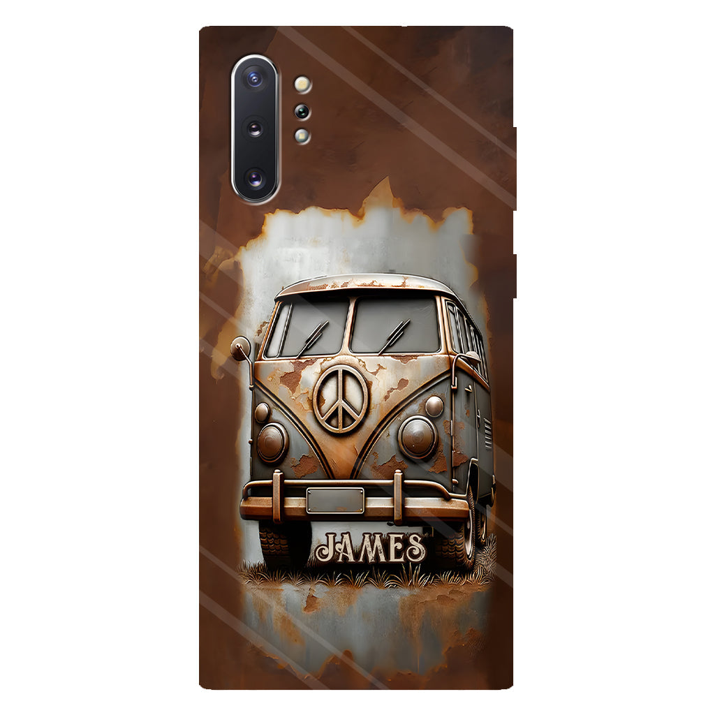 Camper Van Peace Symbol Vintage Soul - Personalized Hippie Full Print Phone Case