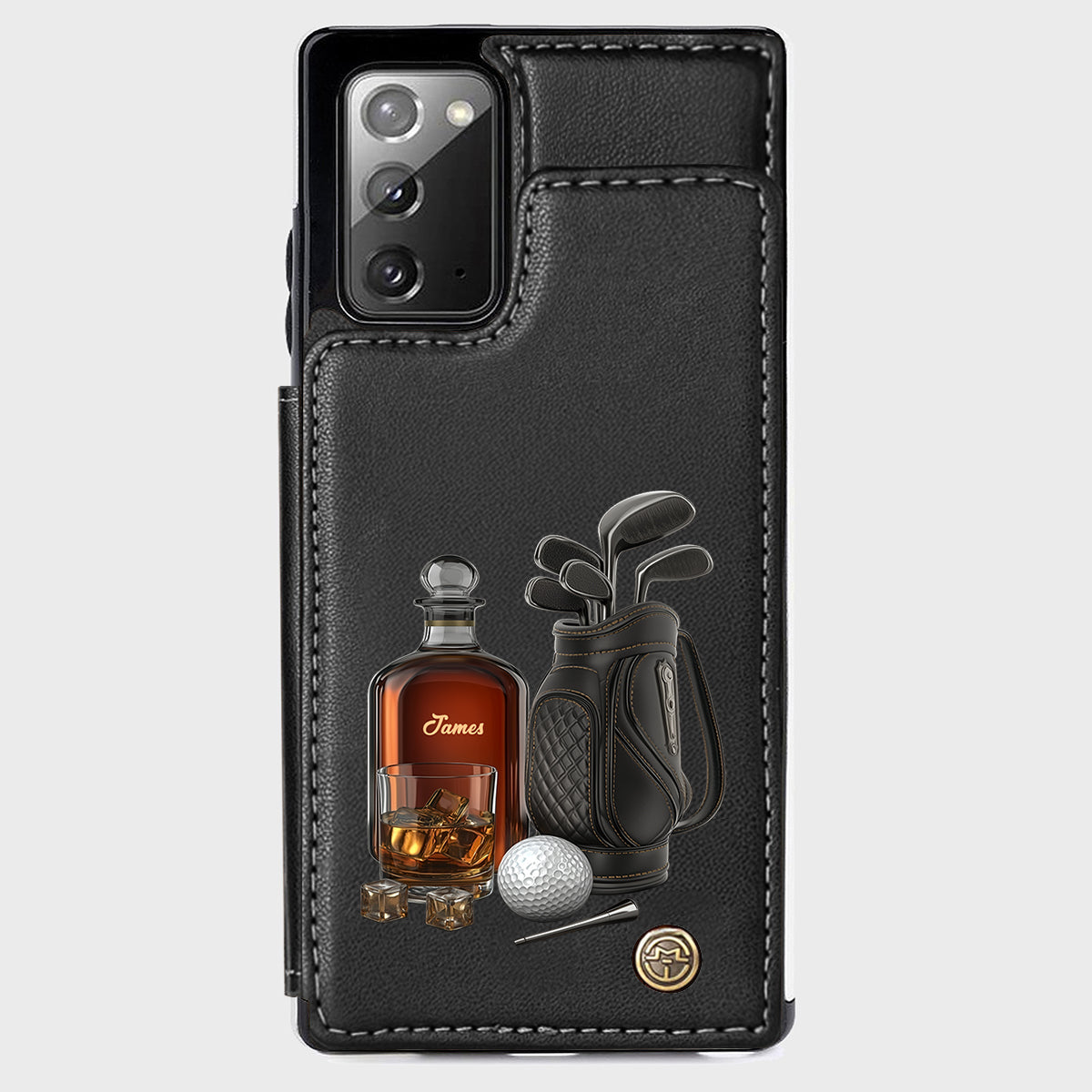 Whiskey & Golf - Étui portefeuille de téléphone personnalisé sur le thème du golf