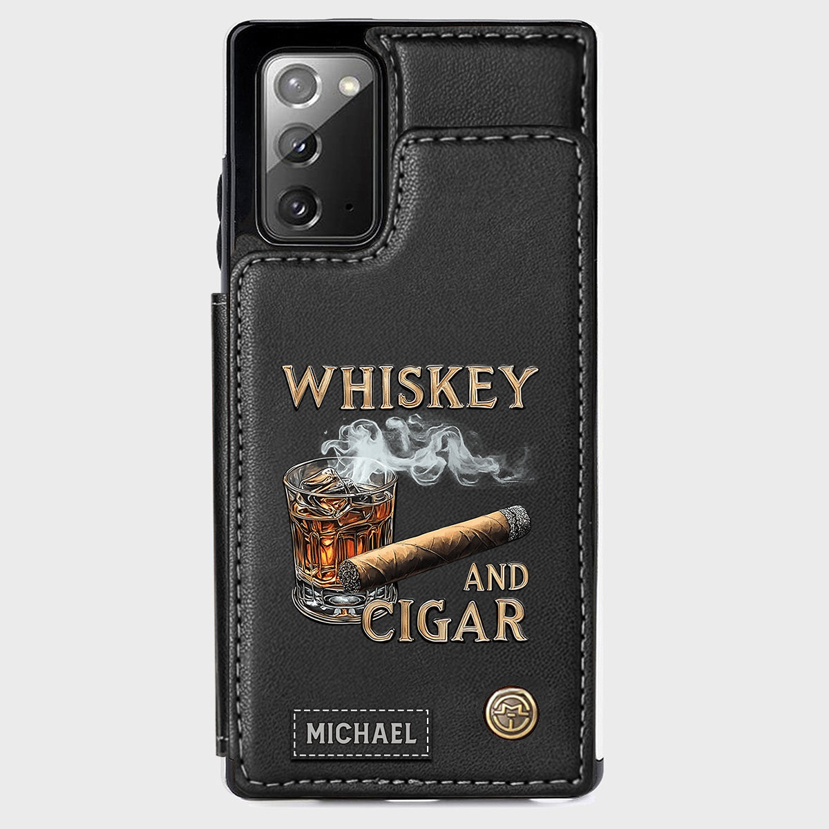 Étui portefeuille personnalisé Whiskey And Cigar -