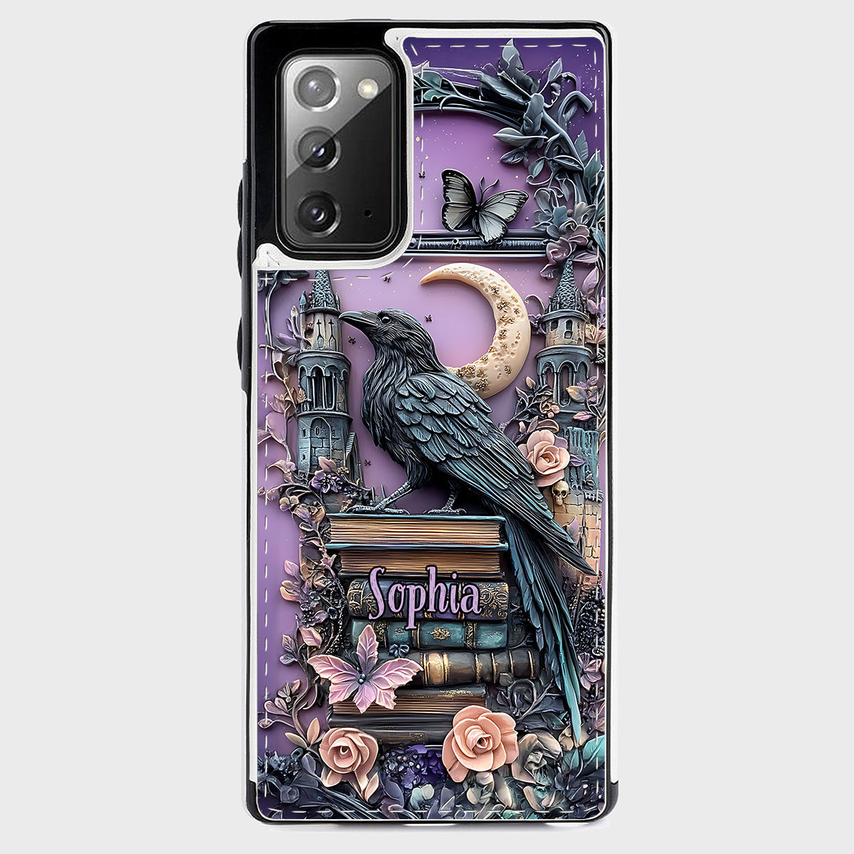 Étui portefeuille pliable personnalisé Dark Academia Book Reader - Étui de téléphone avec livre intégré