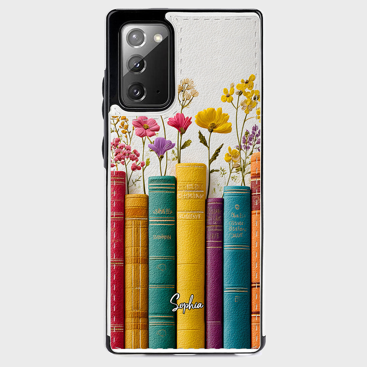 Livre de fleurs vintage - Étui portefeuille pliable personnalisé pour téléphone