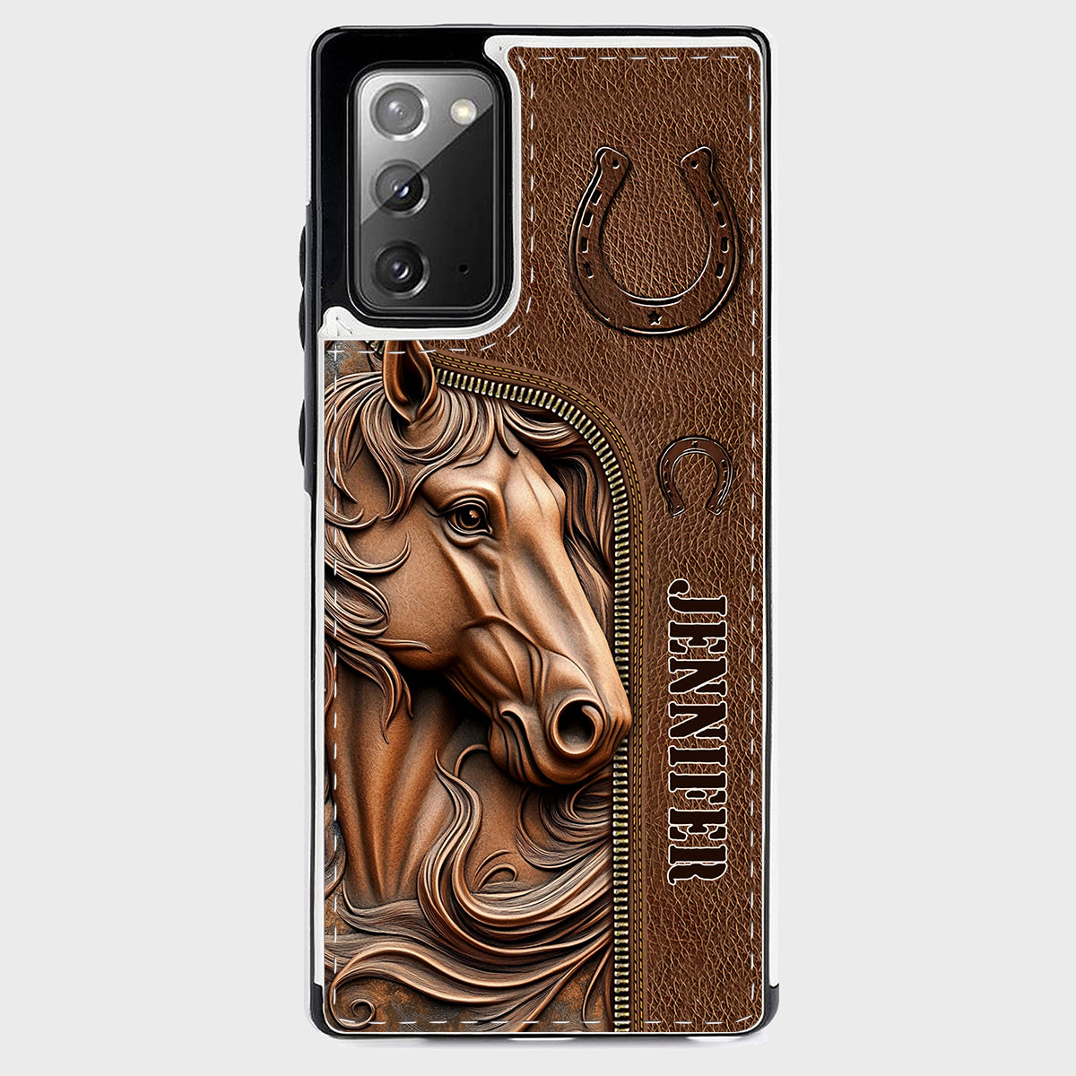 Facilement distrait par les chevaux - Étui portefeuille pliable personnalisé pour téléphone portable avec motif cheval