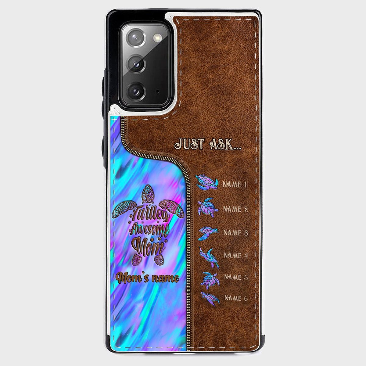 Étui portefeuille pliable personnalisé « Main dans la main » pour téléphone, motif maman