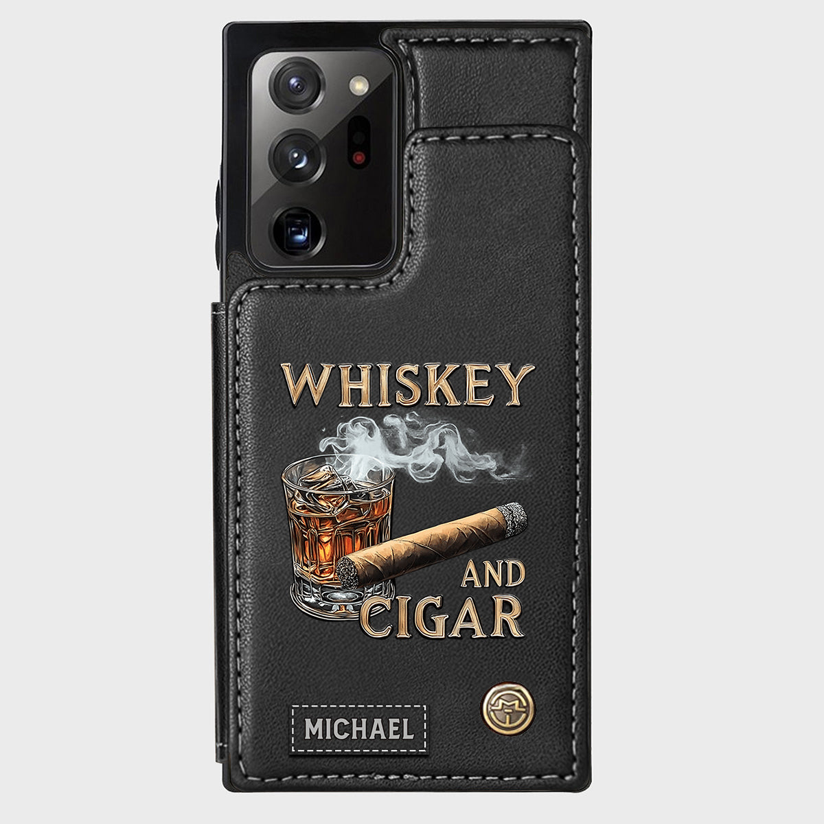 Étui portefeuille personnalisé Whiskey And Cigar -