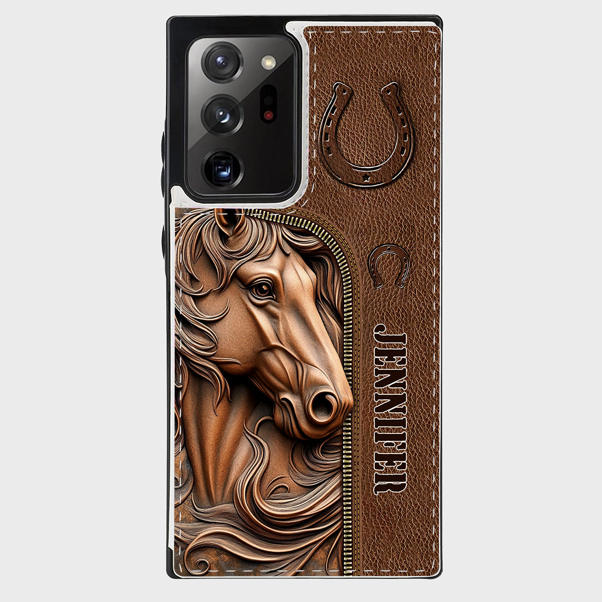 Facilement distrait par les chevaux - Étui portefeuille pliable personnalisé pour téléphone portable avec motif cheval
