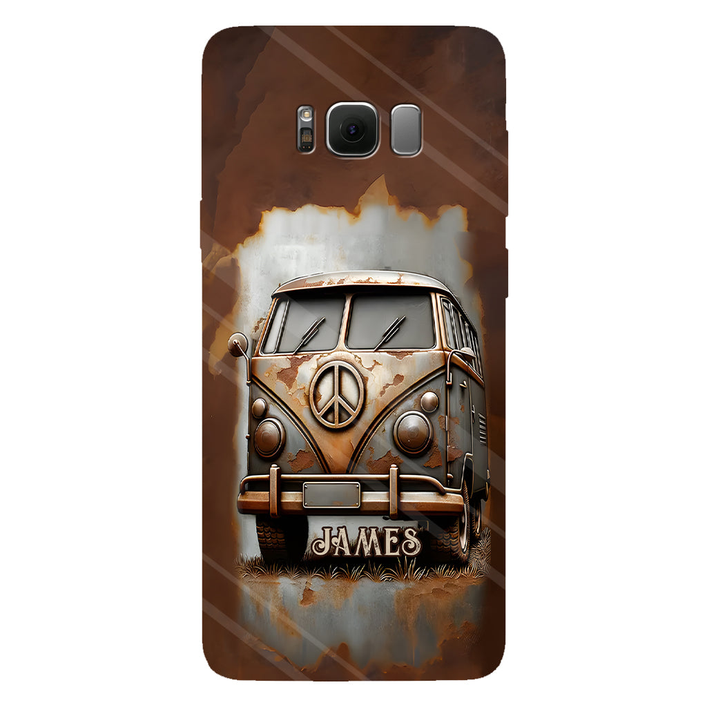 Camper Van Peace Symbol Vintage Soul - Personalized Hippie Full Print Phone Case