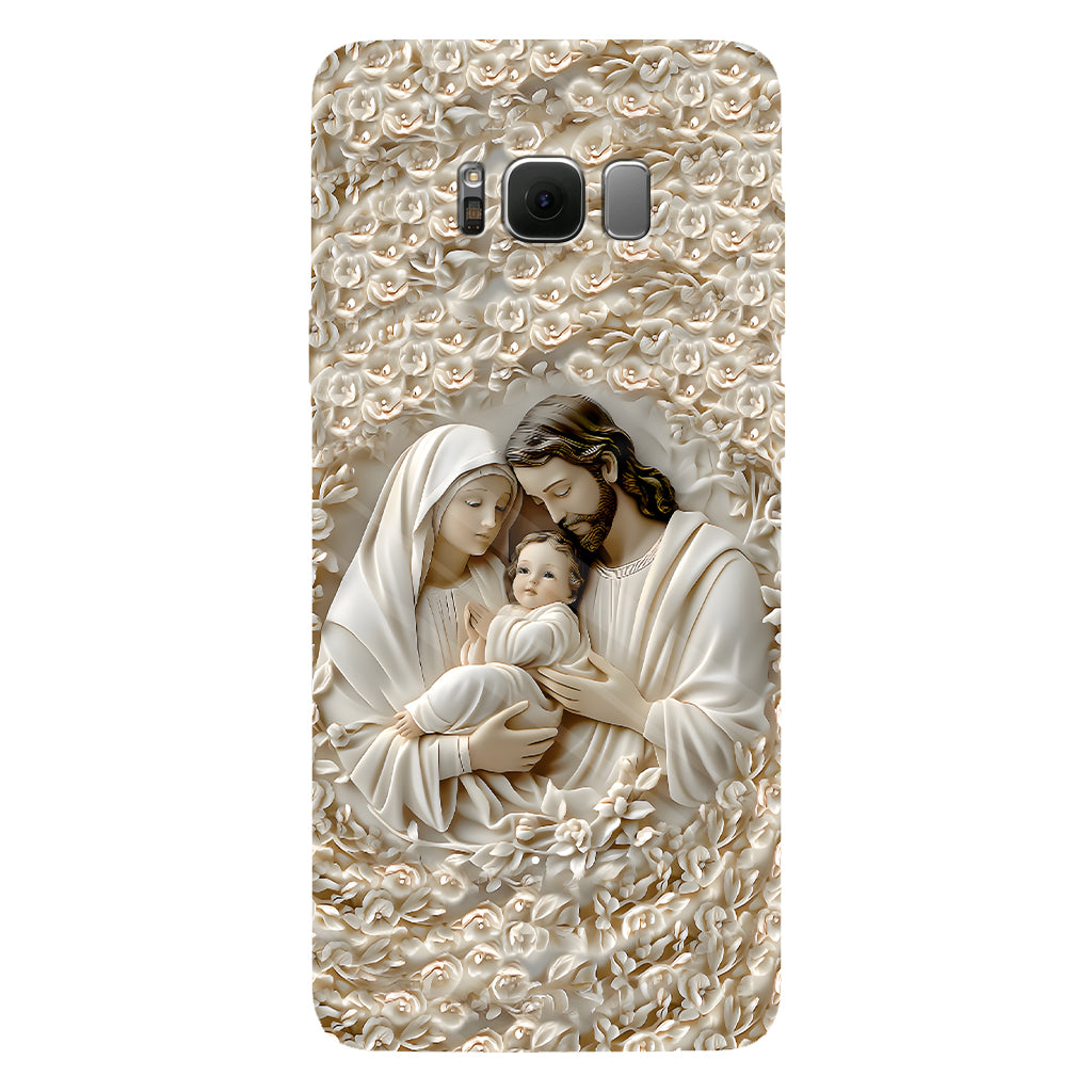 La Sainte Famille - Coque de téléphone personnalisée avec impression chrétienne intégrale