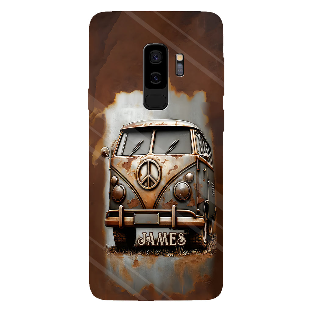 Camper Van Peace Symbol Vintage Soul - Personalized Hippie Full Print Phone Case