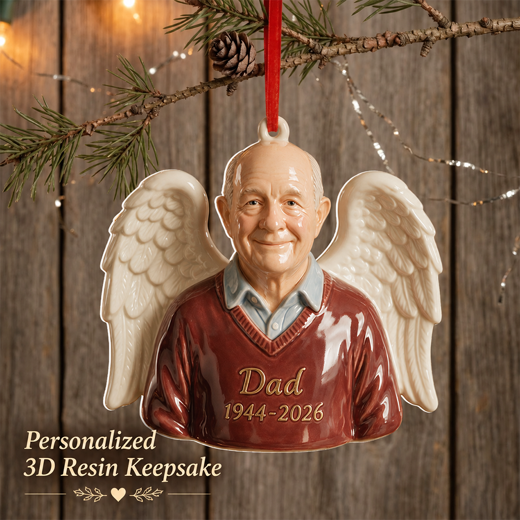Personalized Christmas Little Boy Angel 3D Memorial Ornament