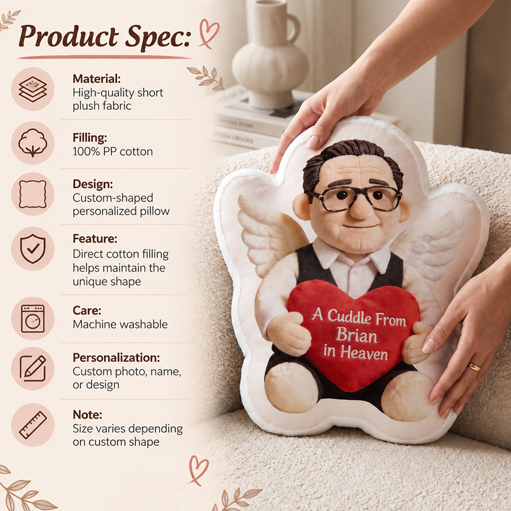 Personalized Older Woman Grandma Memorial Shaped Pillow Sympathy Gift