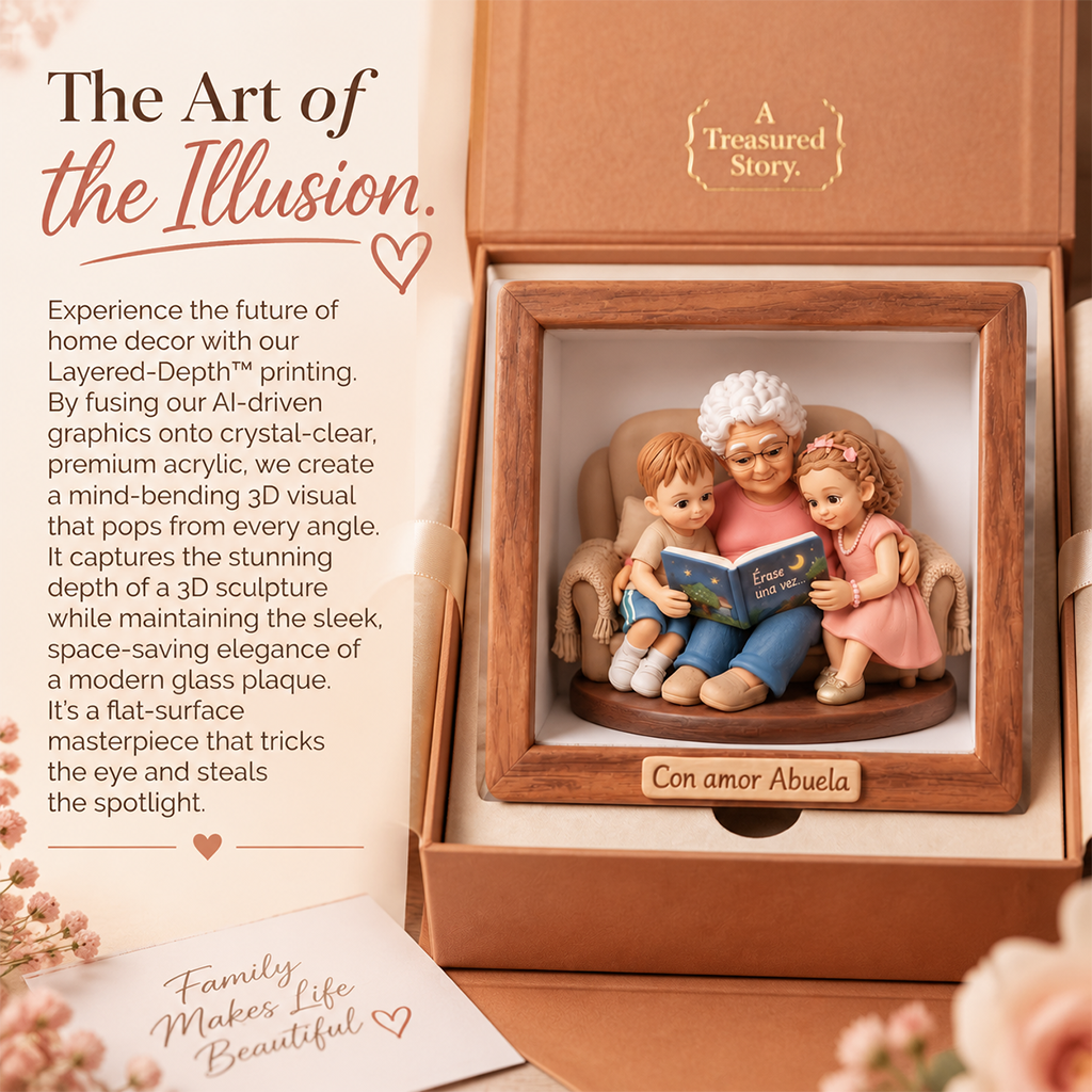 Personalized Custom Photo Black Family of Three Custom Shaped Acrylic Plaque Keepsake Gift