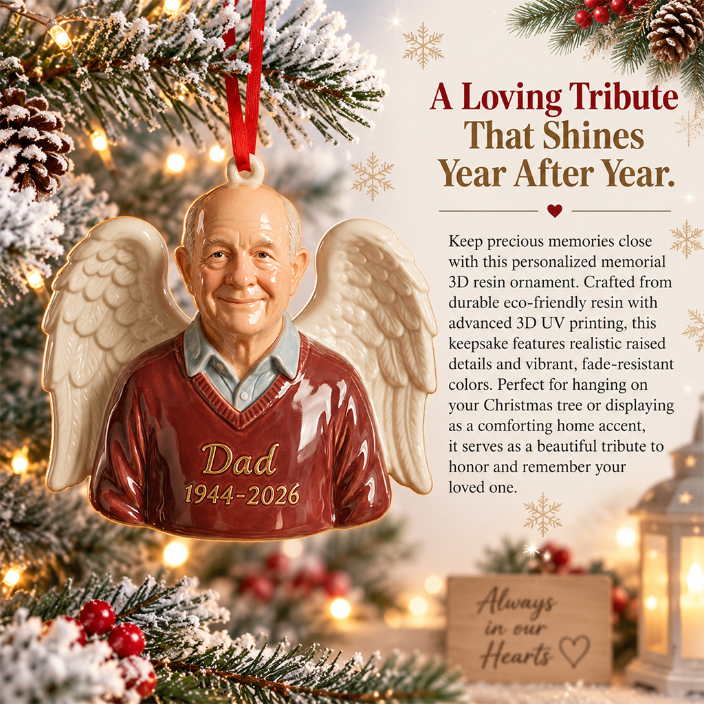 Personalized Christmas Little Girl Memorial 3D Ornament