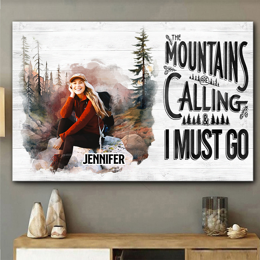 La montagne m'appelle - Toile et affiche de randonnée personnalisées
