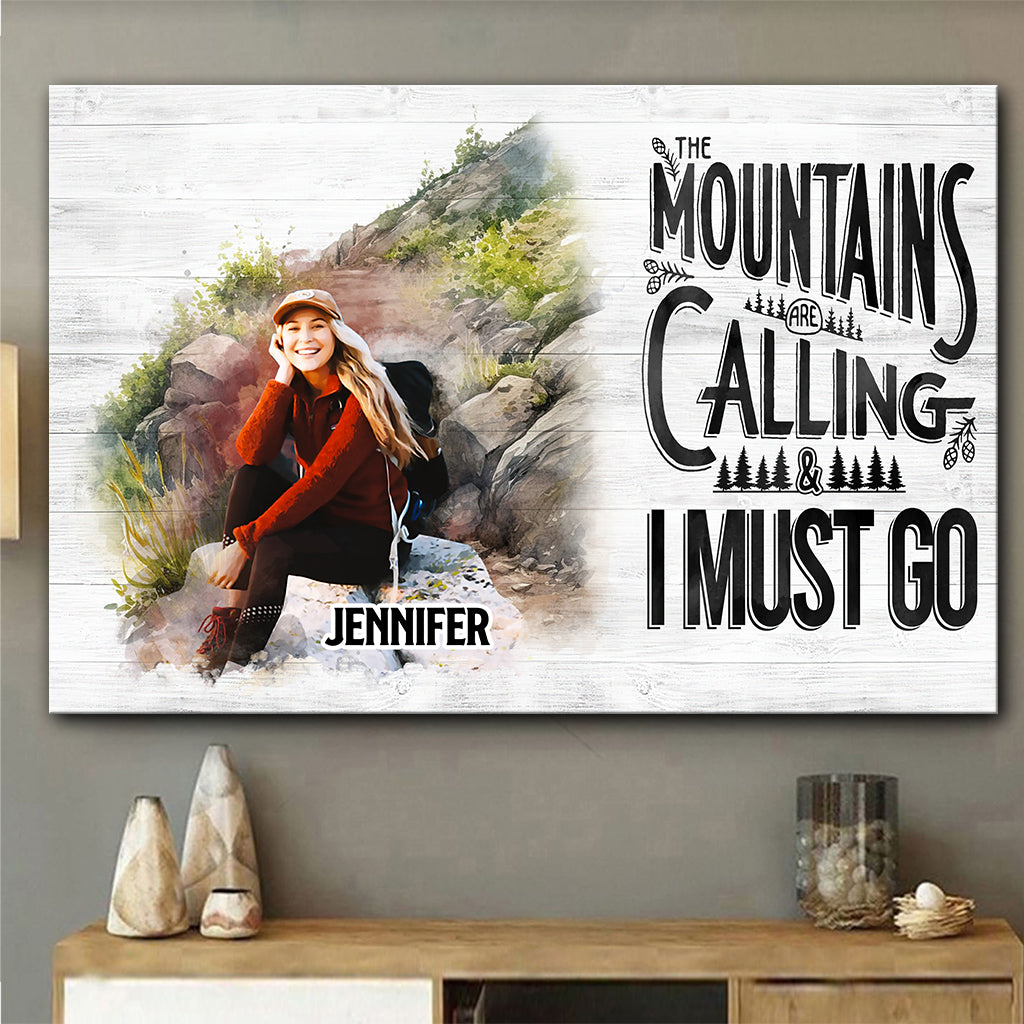 La montagne m'appelle - Toile et affiche de randonnée personnalisées