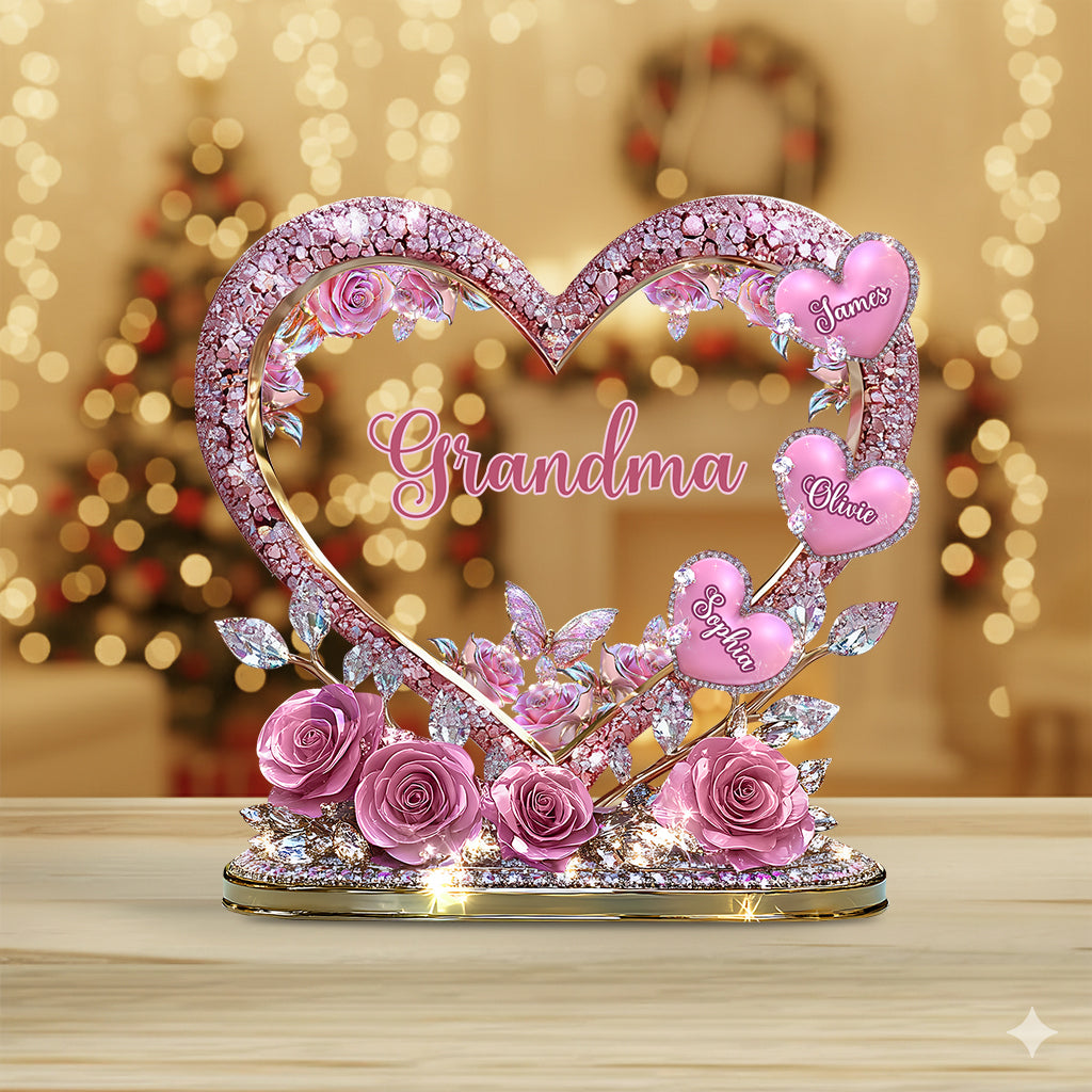 Sweethearts Christmas Gift for Grandma, Mom - Personalized Custom Shaped Acrylic Plaque