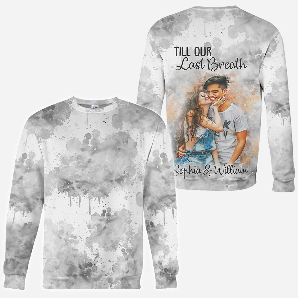 Couple aquarelle - T-shirt personnalisé pour couple