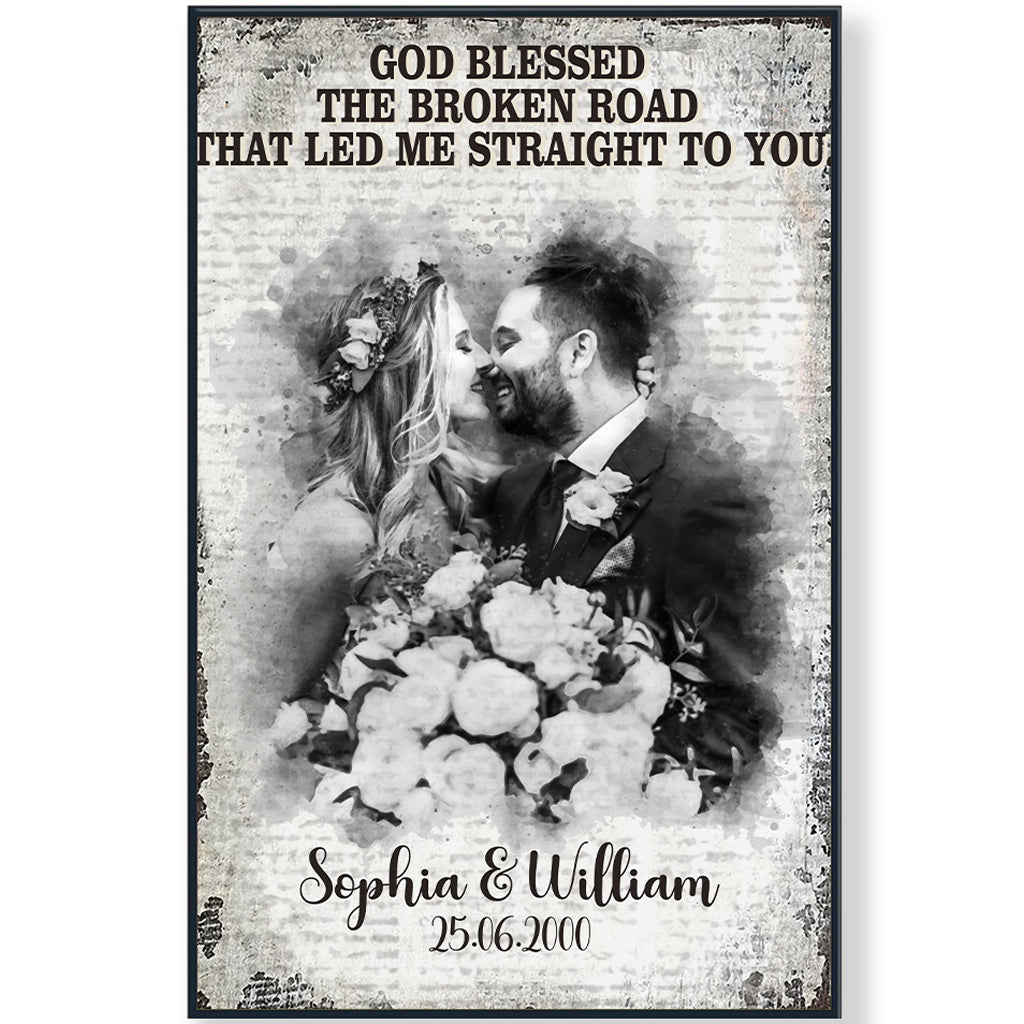 Et ils vécurent heureux pour toujours - Toile et affiche personnalisées pour mari et femme