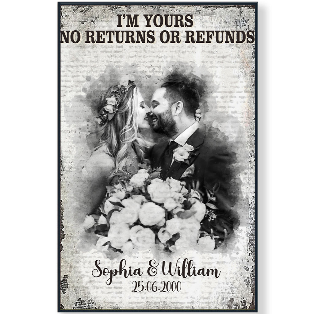 Et ils vécurent heureux pour toujours - Toile et affiche personnalisées pour mari et femme