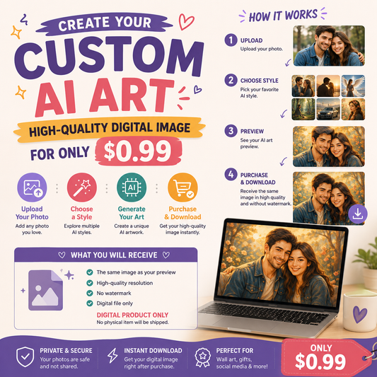 Create Your Custom AI Art – High-Quality Digital Image for $0.99