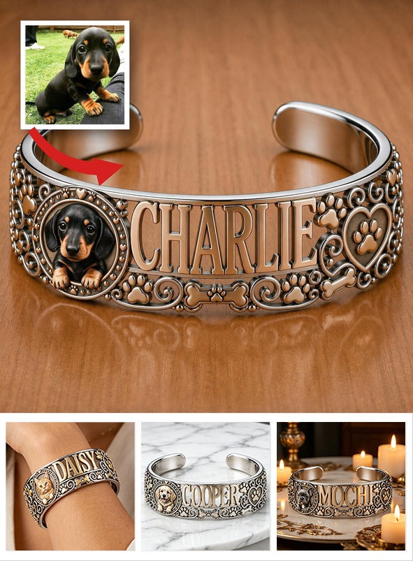 Bracelet de poignet personnalisé en aluminium pour maman Dachshund
