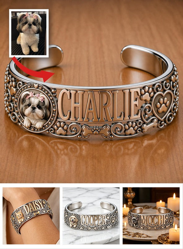 Bracelet de poignet mignon Shih Tzu personnalisé - Cadeau de bijoux sur mesure pour propriétaires de Shih Tzu, mamans de chiens et amoureux des animaux