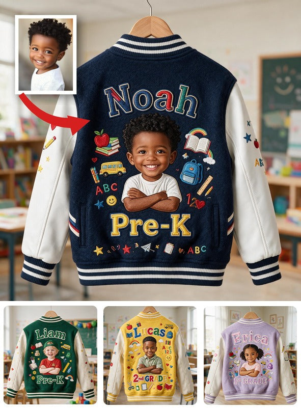 Veste Varsity Personnalisée Garçon Noir pour la Rentrée Scolaire