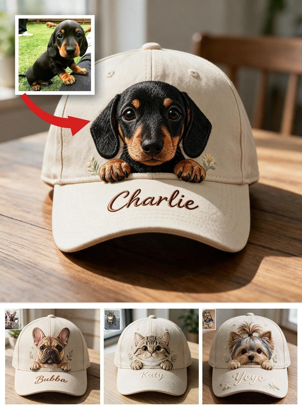 Personalized Peeking Black and Tan Dachshund Classic Cap Custom Gift for Dachshund Owner Dog Lover