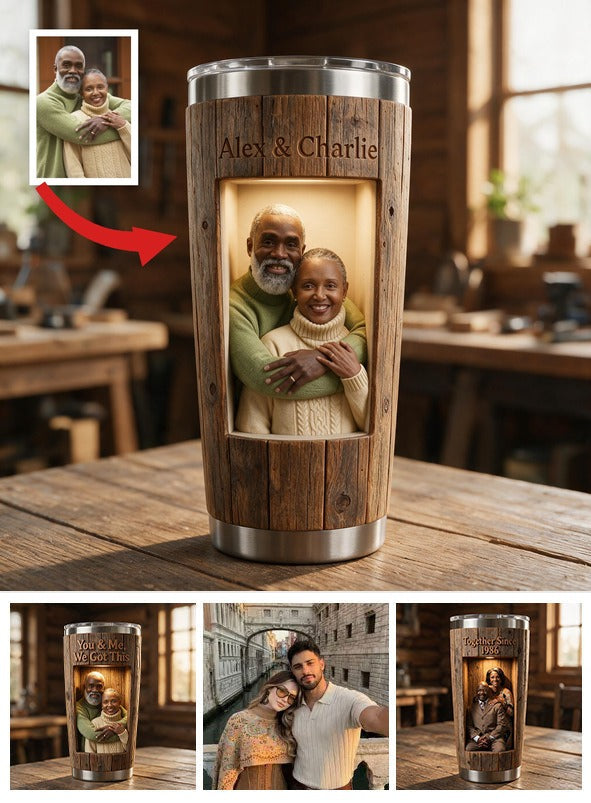 Personalized 'You & Me We Got This' Loving Elderly Black Couple Tumbler - Thoughtful Anniversary Gift for Longtime Married Partners