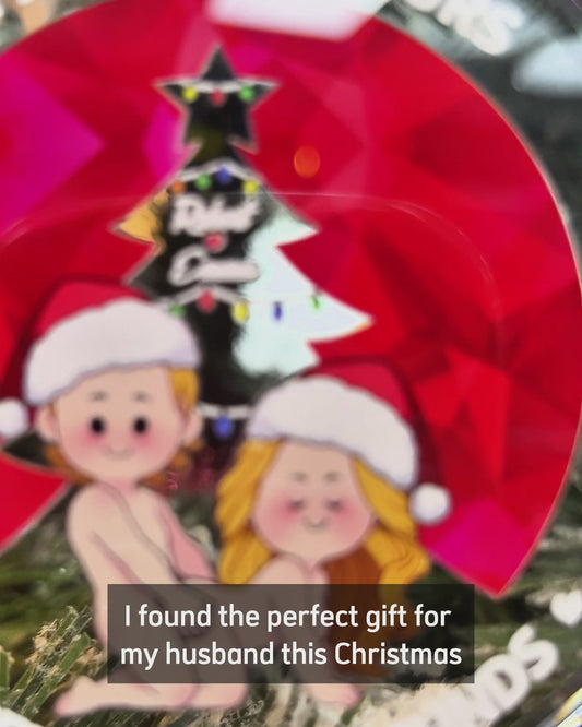 Je suis à toi. Ni retour ni remboursement - Ornement en verre rond personnalisé pour couple