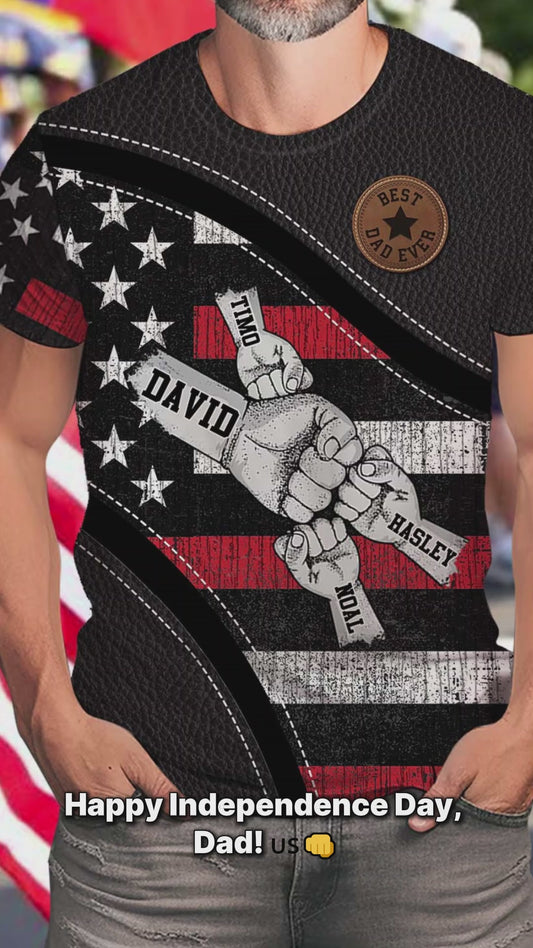 T-shirt personnalisé « Papa et enfants : check ! »