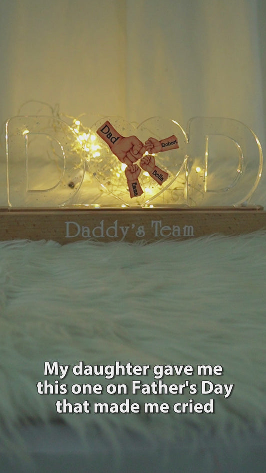 Veilleuse LED personnalisée pour papa - Équipe de papa