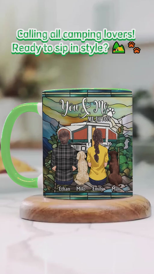 You & Me And The Dogs - Personalized Camping Accent Mug
