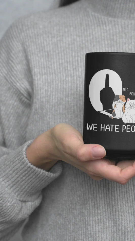 Je déteste les gens - Mug chat personnalisé