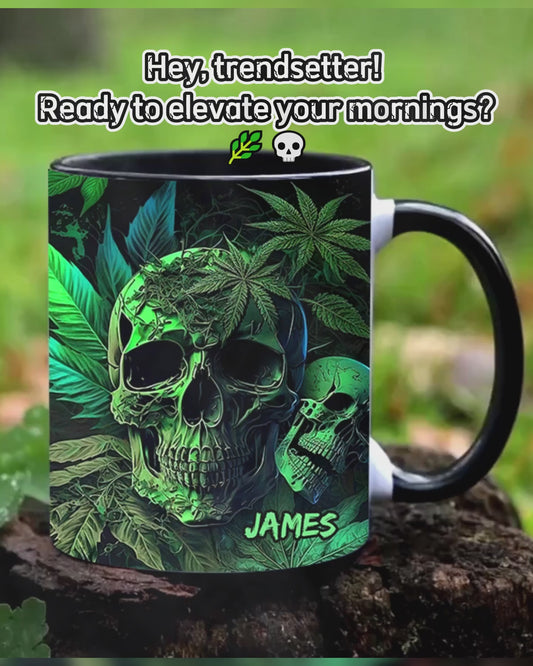 Cannabis Skull - Personalized Weed Accent Mug