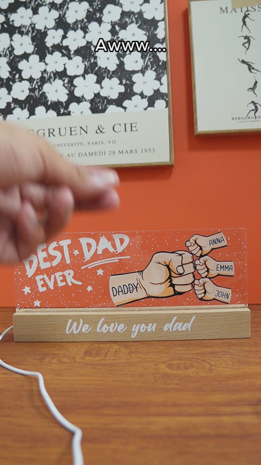 Veilleuse LED personnalisée « Lien indéfectible avec papa » - Meilleur papa du monde
