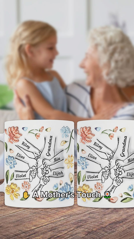 Mains de maman qui se tiennent - Mug personnalisé pour maman