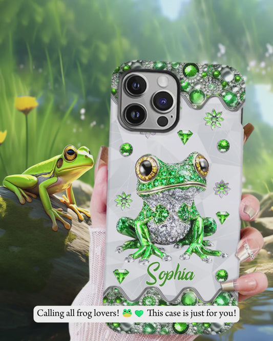 Une fille qui adore les grenouilles - Coque de téléphone personnalisée avec motif grenouille