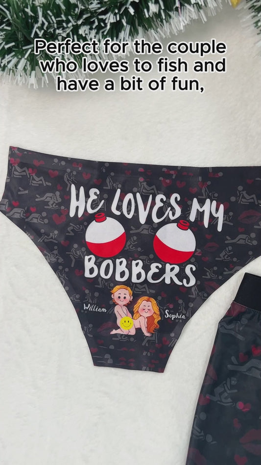 J'aime sa canne, j'aime ses flotteurs - Slips de pêche personnalisés pour femmes et boxers pour hommes