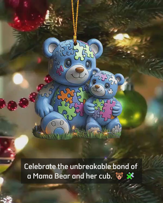 Mama Bear - Autism Awareness Ornament