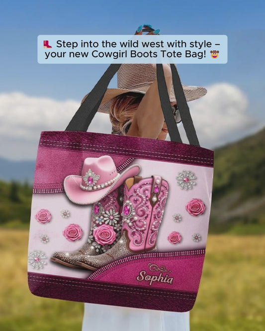 Bottes de cowgirl - Sac fourre-tout personnalisé pour cowgirl