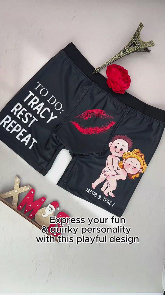 To Do List - Personalized Couple Men Boxer Briefs