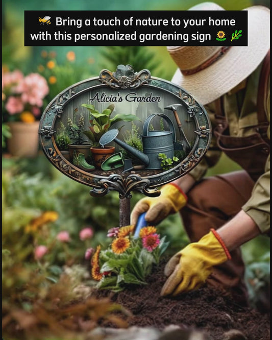 Jardin Vert - Panneau en métal découpé personnalisé pour le jardinage