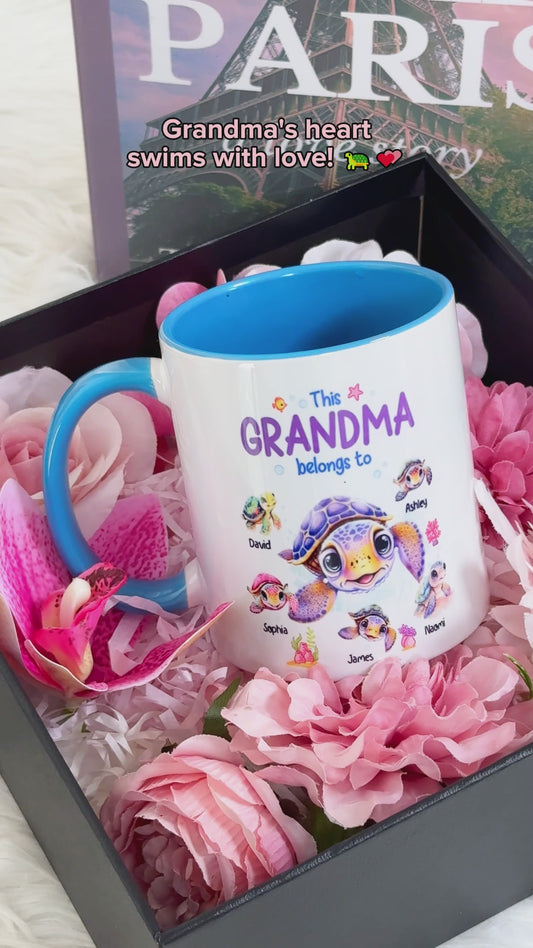 This Grandma Nana Gigi Belongs To - Personalized Grandma Accent Mug