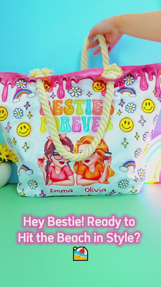 Meilleures amies pour toujours - Sac de plage personnalisé pour meilleures amies