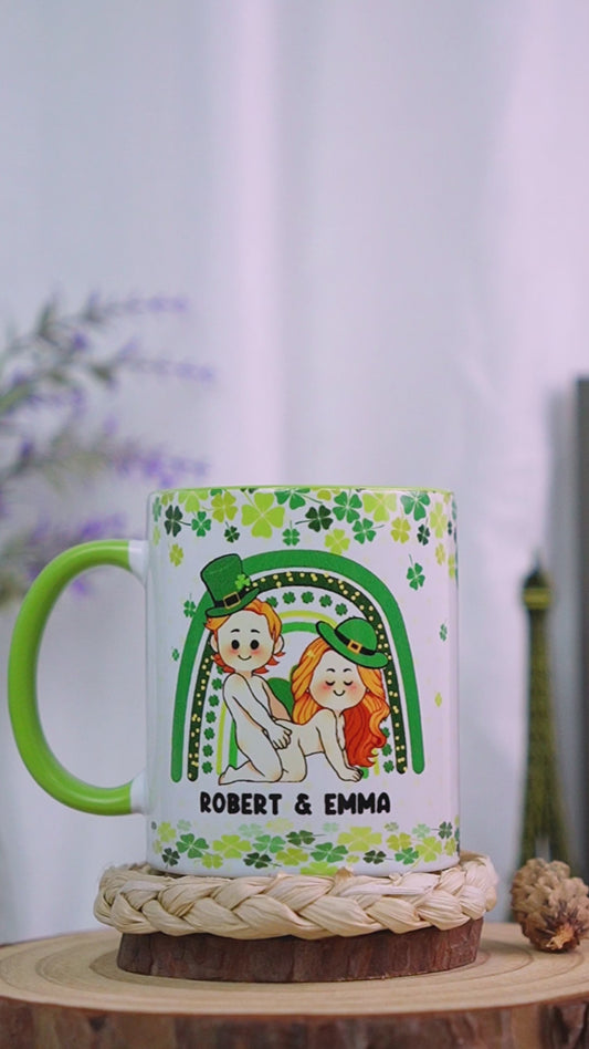 Lucky To Have You And Your Butt - Personalized Couple Accent Mug