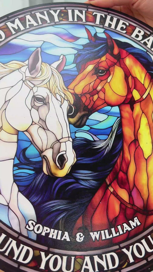 So Many In The Barn - Personalized Horse Round Wood Sign